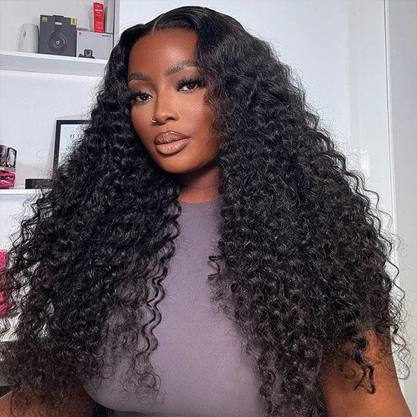 Deep Wave Wear Go Glueless Wig Bleached Knots Pre-cut 7x5 HD Lace Wig