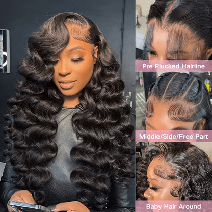 Natural Crimps Curls Loose Deep Wave HD Lace Frontal Glueless 7x5 HD Lace Wig