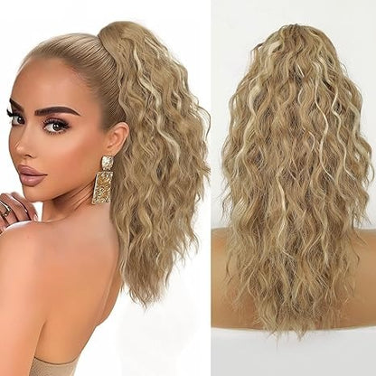 Claw Clip Ponytail Extension 18 Inch Wavy Pony Tails Hair Extensions Layered Fluffy Clip On Ponytails For Women Synthetic Hairpieces