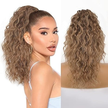 Claw Clip Ponytail Extension 18 Inch Wavy Pony Tails Hair Extensions Layered Fluffy Clip On Ponytails For Women Synthetic Hairpieces
