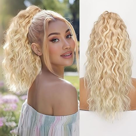 Claw Clip Ponytail Extension 18 Inch Wavy Pony Tails Hair Extensions Layered Fluffy Clip On Ponytails For Women Synthetic Hairpieces