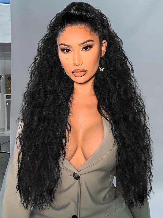 Claw Clip Long Wavy Ponytail Extension 30" Fluffy Natural Looking Synthetic Hairpiece
