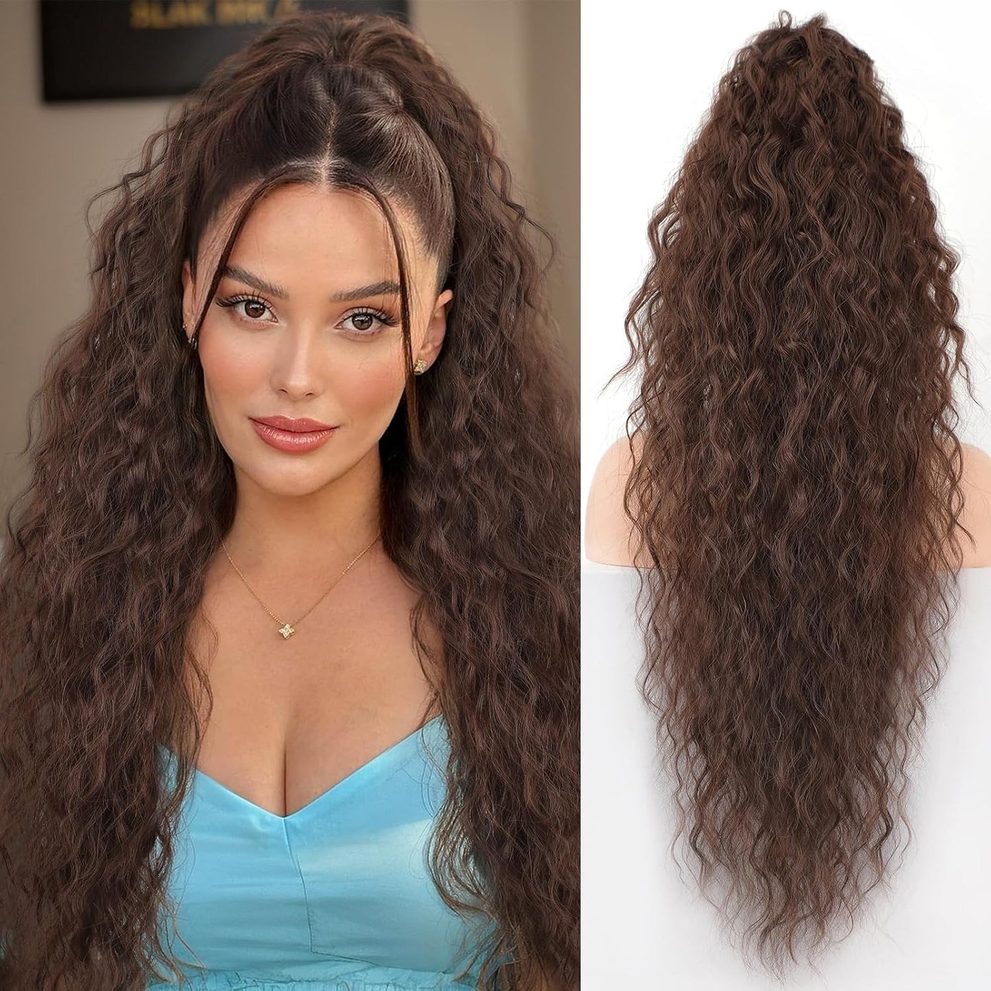 Claw Clip Long Wavy Ponytail Extension 30" Fluffy Natural Looking Synthetic Hairpiece