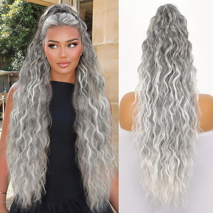 Claw Clip Long Wavy Ponytail Extension 30" Fluffy Natural Looking Synthetic Hairpiece