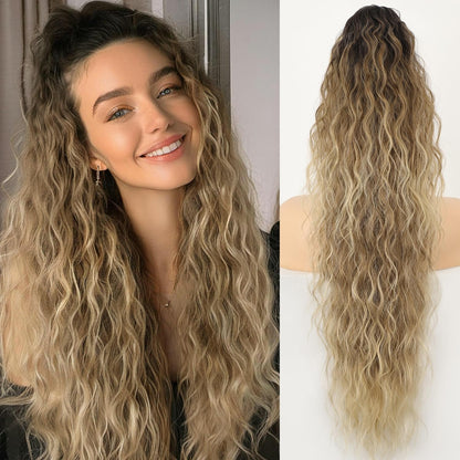 Claw Clip Long Wavy Ponytail Extension 30" Fluffy Natural Looking Synthetic Hairpiece