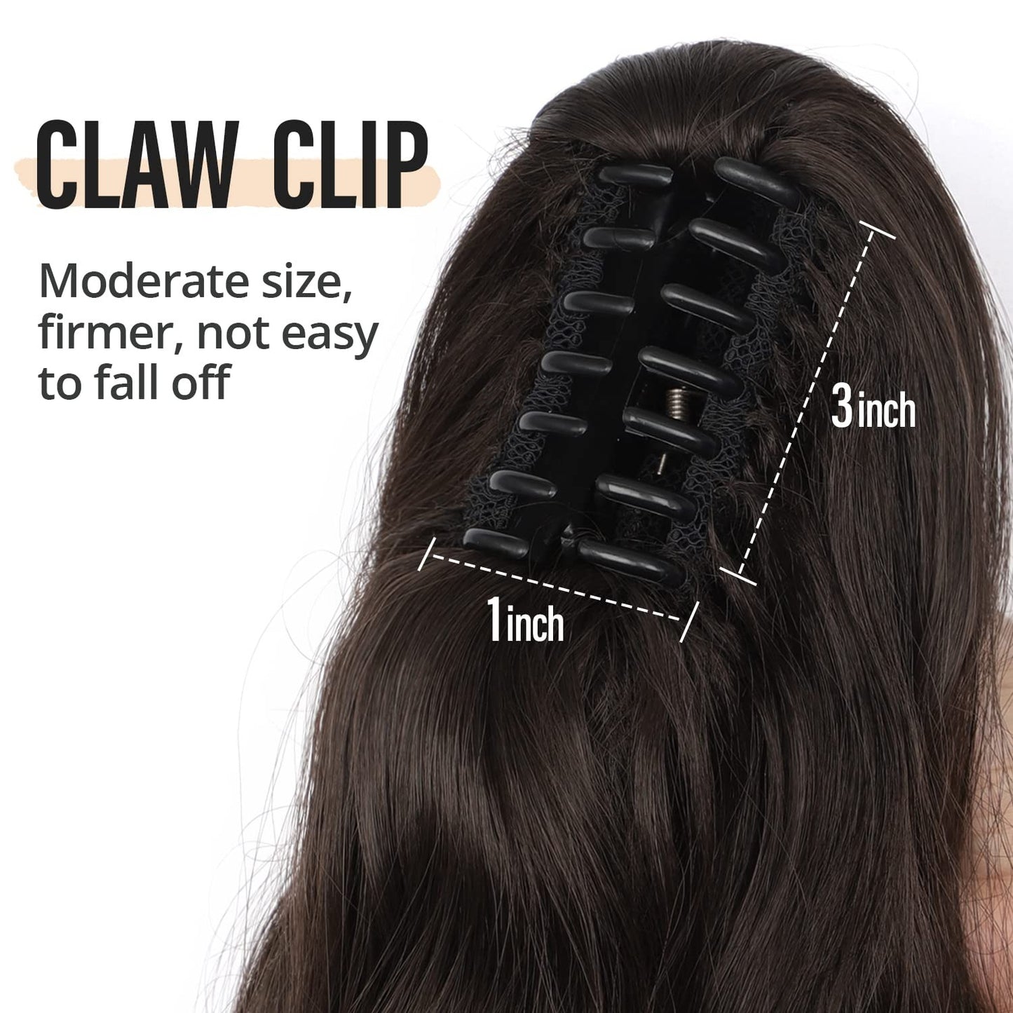 Claw Clip In Long Wavy Ponytail Hair Extension For Women Fluffy Natural Looking Synthetic Hairpiece