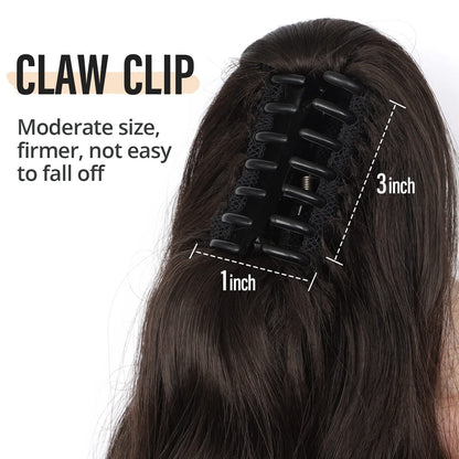 Claw Clip In Long Wavy Ponytail Hair Extension For Women Fluffy Natural Looking Synthetic Hairpiece