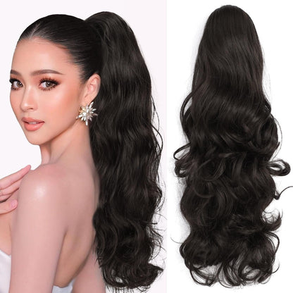 Claw Clip In Long Wavy Ponytail Hair Extension For Women Fluffy Natural Looking Synthetic Hairpiece