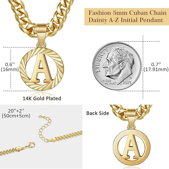 Gorgeous Gold Diamond Cut Letter Necklace