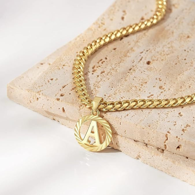 Gorgeous Gold Diamond Cut Letter Necklace