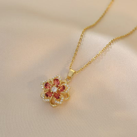 Rotating Bauhinia Flower Zircon Flower Fashion Jewelry