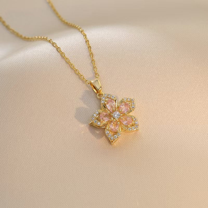 Rotating Bauhinia Flower Zircon Flower Fashion Jewelry