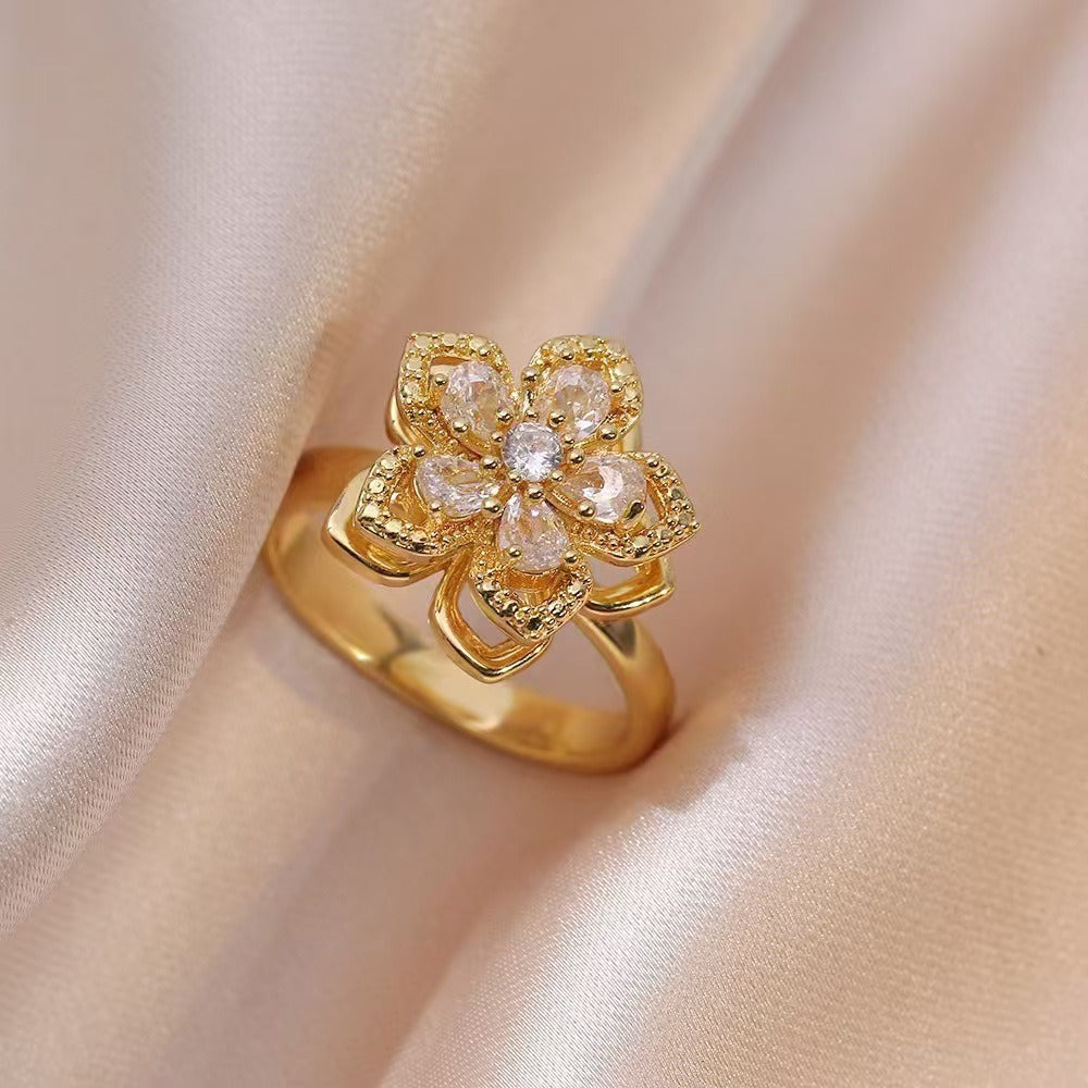 Rotating Bauhinia Flower Zircon Flower Fashion Jewelry