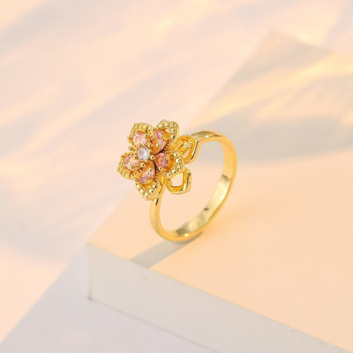 Rotating Bauhinia Flower Zircon Flower Fashion Jewelry