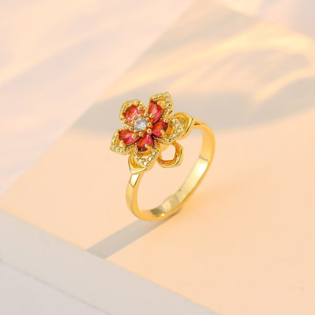 Rotating Bauhinia Flower Zircon Flower Fashion Jewelry