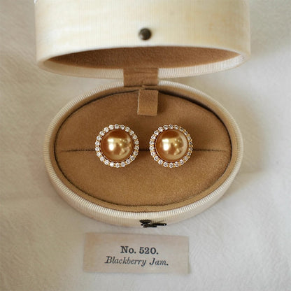 French Vintage Gold Pearl Earrings