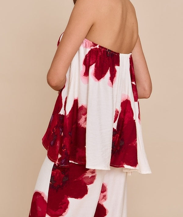 Floral Print Wide Casual 2pcs Set