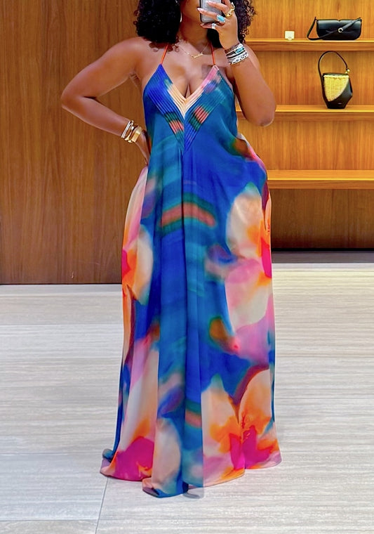 Colorful Rendered Maxi Dress