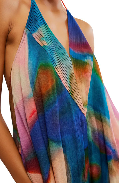 Colorful Rendered Maxi Dress