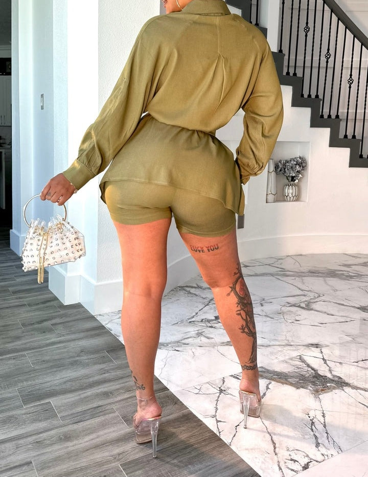 Linen Shorts Set