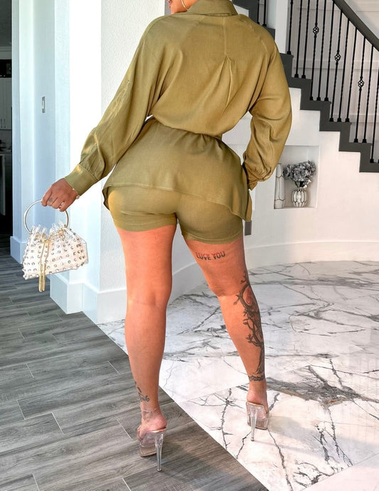 Linen Shorts Set