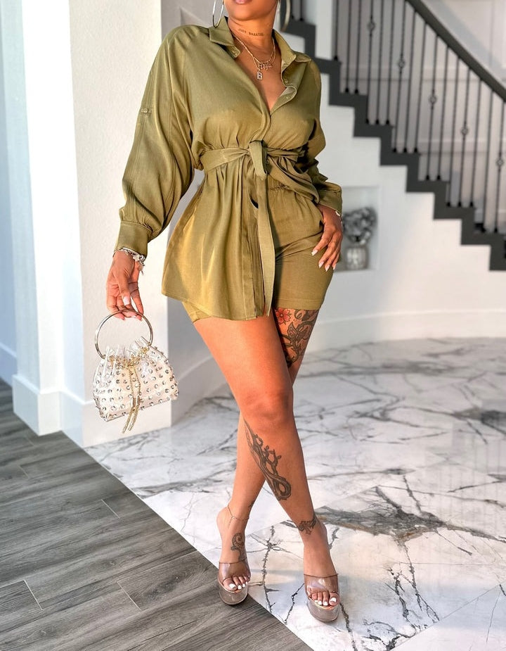 Linen Shorts Set