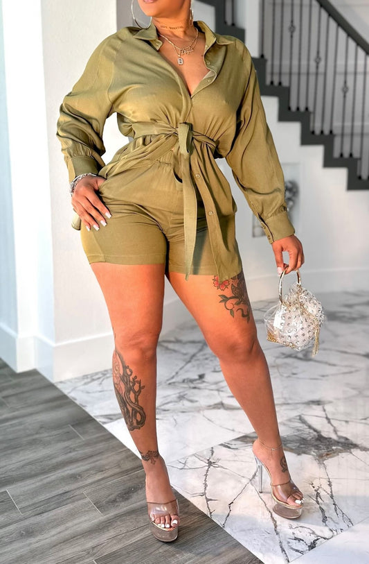 Linen Shorts Set