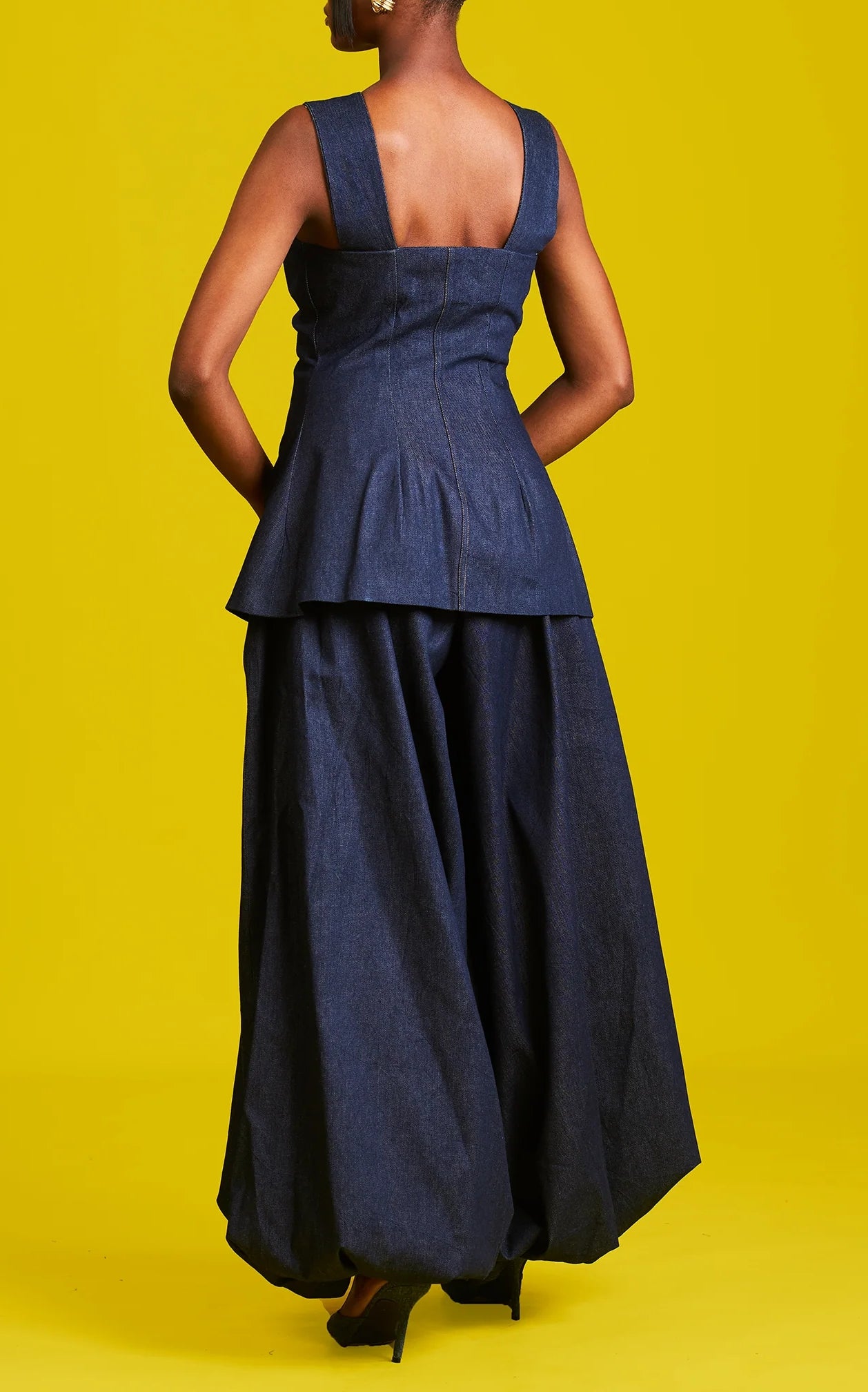 V-neck Vest Loose Pants Denim Suit