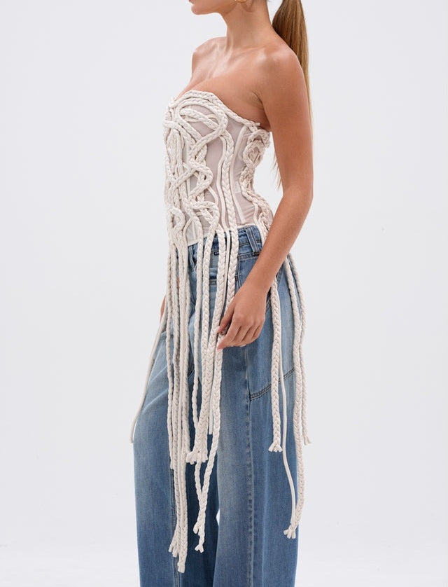 Tassel Mesh Corset