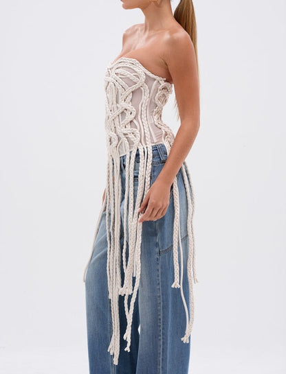 Tassel Mesh Corset