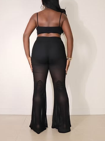 Mesh Flare Pants