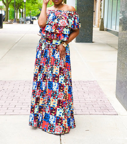 Graphic Print 2Pc Skirt Set