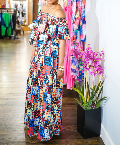 Graphic Print 2Pc Skirt Set