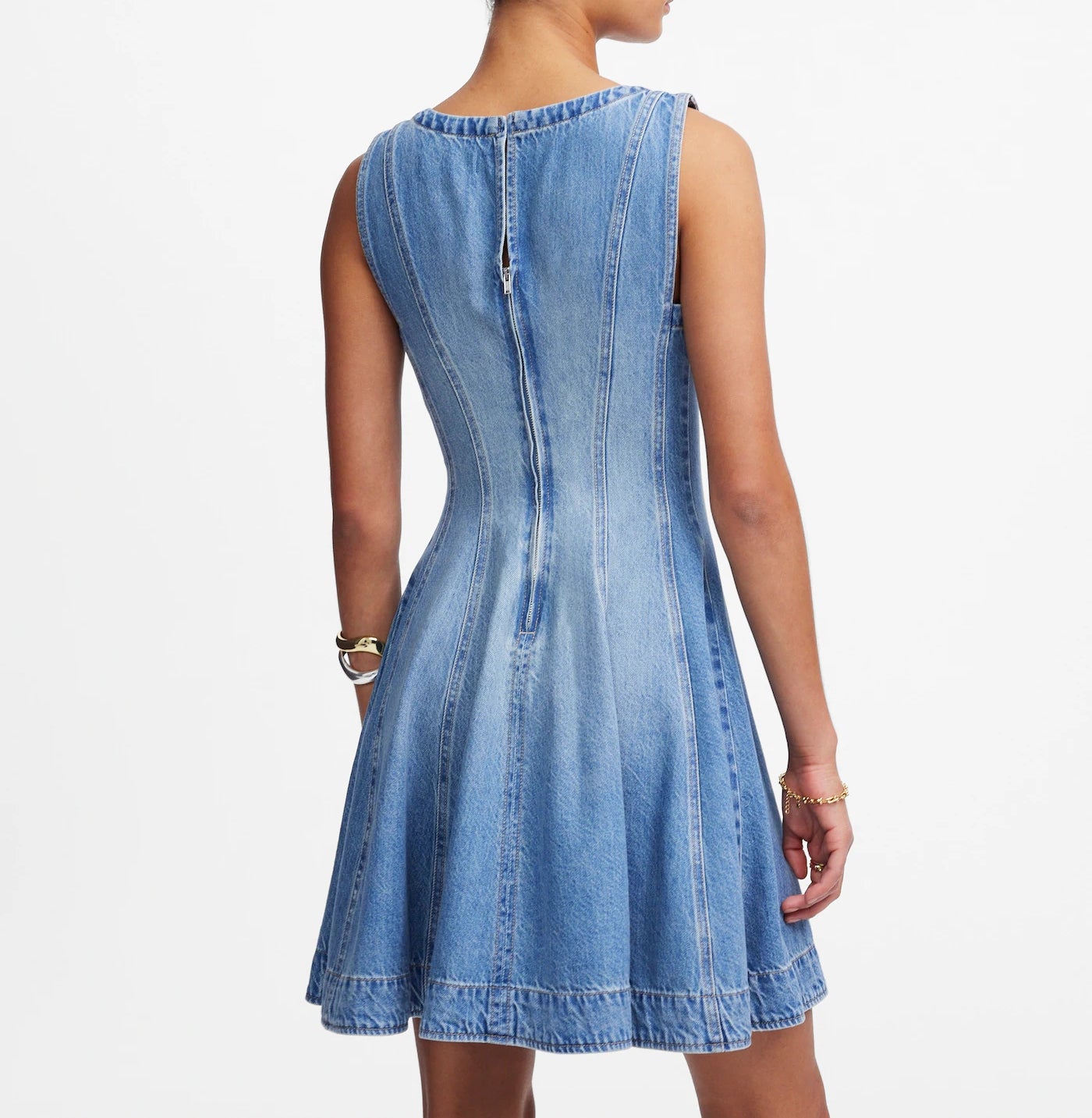 Airy Denim Circle Mini Dress