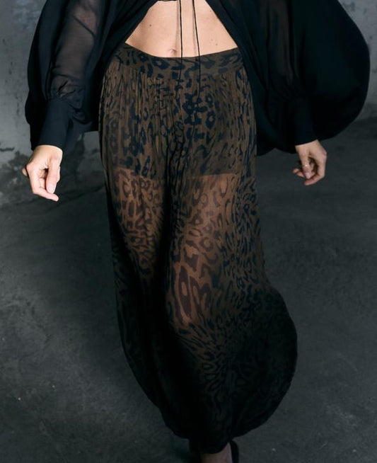 Leopard-print Chiffon Bloomers