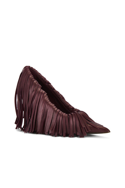 Burgundy Fringe Heel