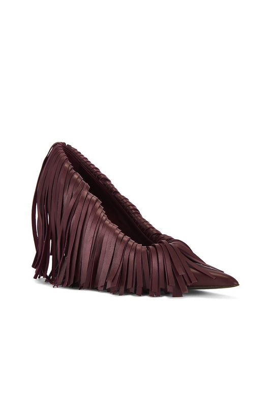 Burgundy Fringe Heel