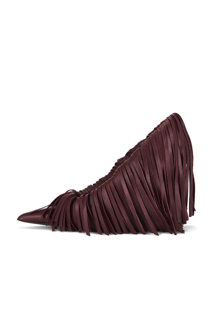 Burgundy Fringe Heel