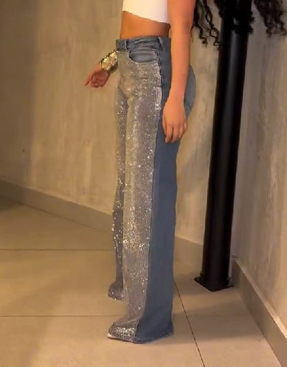 Jeans With Sparkling Rhinestones