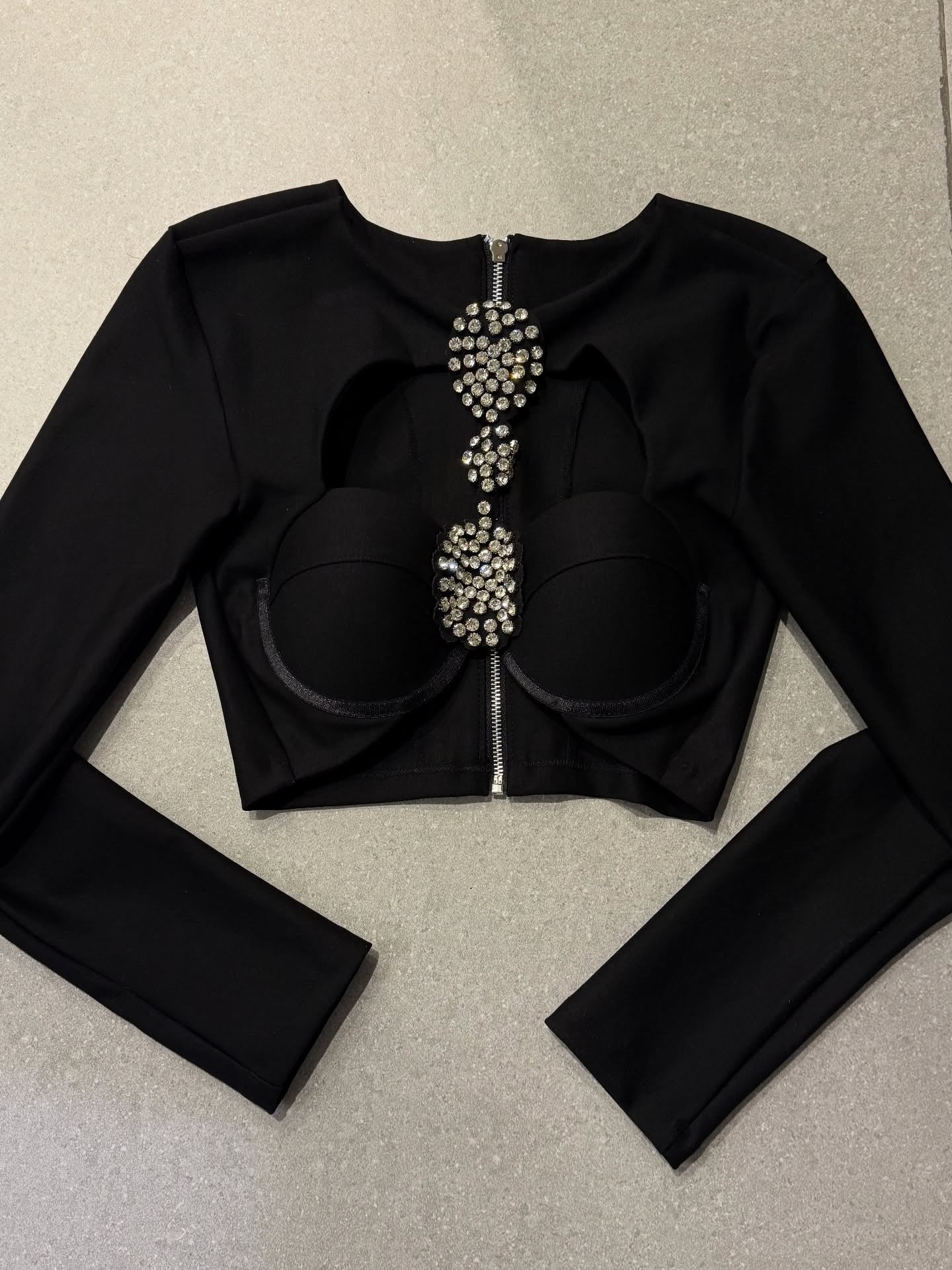 Rhinestone Hollow Top