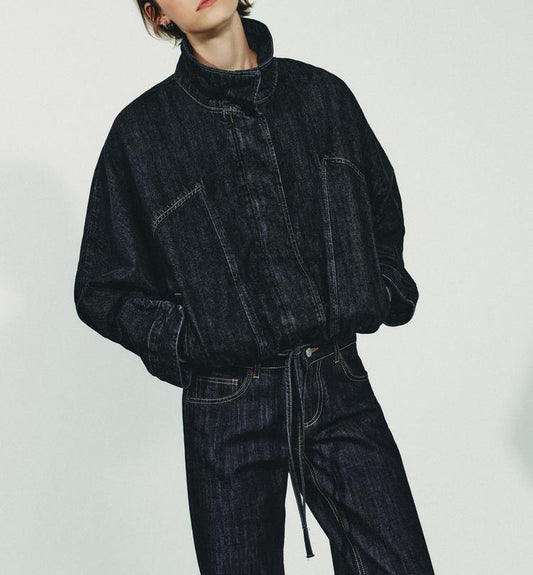 Batwing Sleeve Denim Jacket