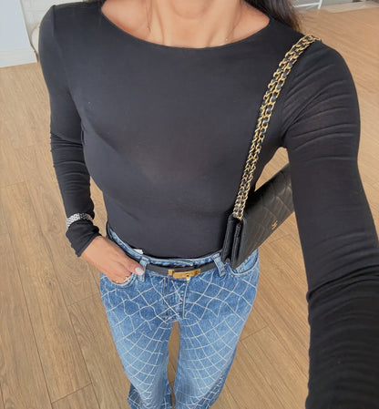 Diamond Pattern Straight Jeans