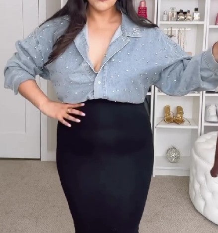Rhinestone Denim Shirt