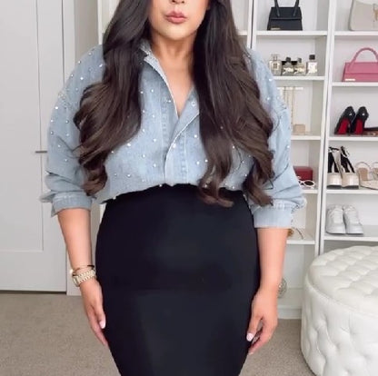 Rhinestone Denim Shirt