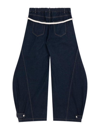 Casual Drawstring Super Baggy Barrel Jeans