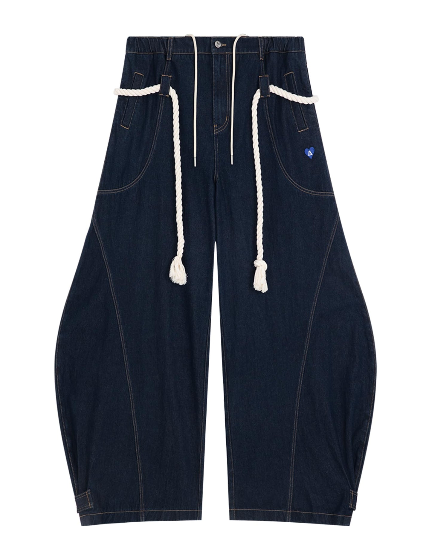 Casual Drawstring Super Baggy Barrel Jeans
