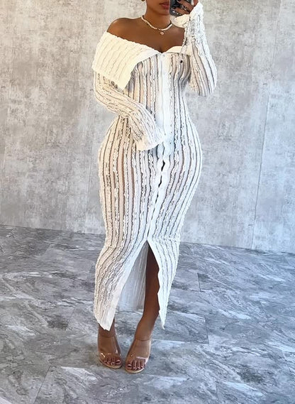 Off Shoulder Mesh Dress
