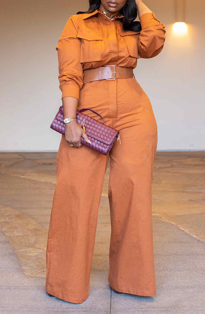 Orange Shirt Jumpsuit