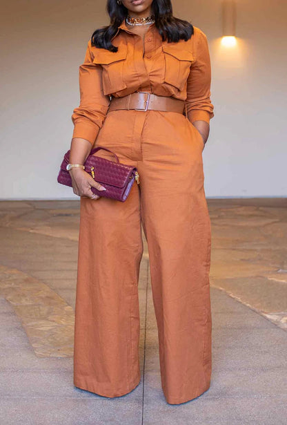 Orange Shirt Jumpsuit