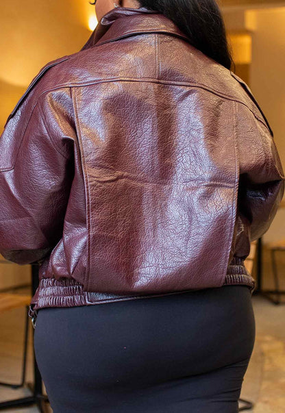 Oversized Faux Leather Jacket